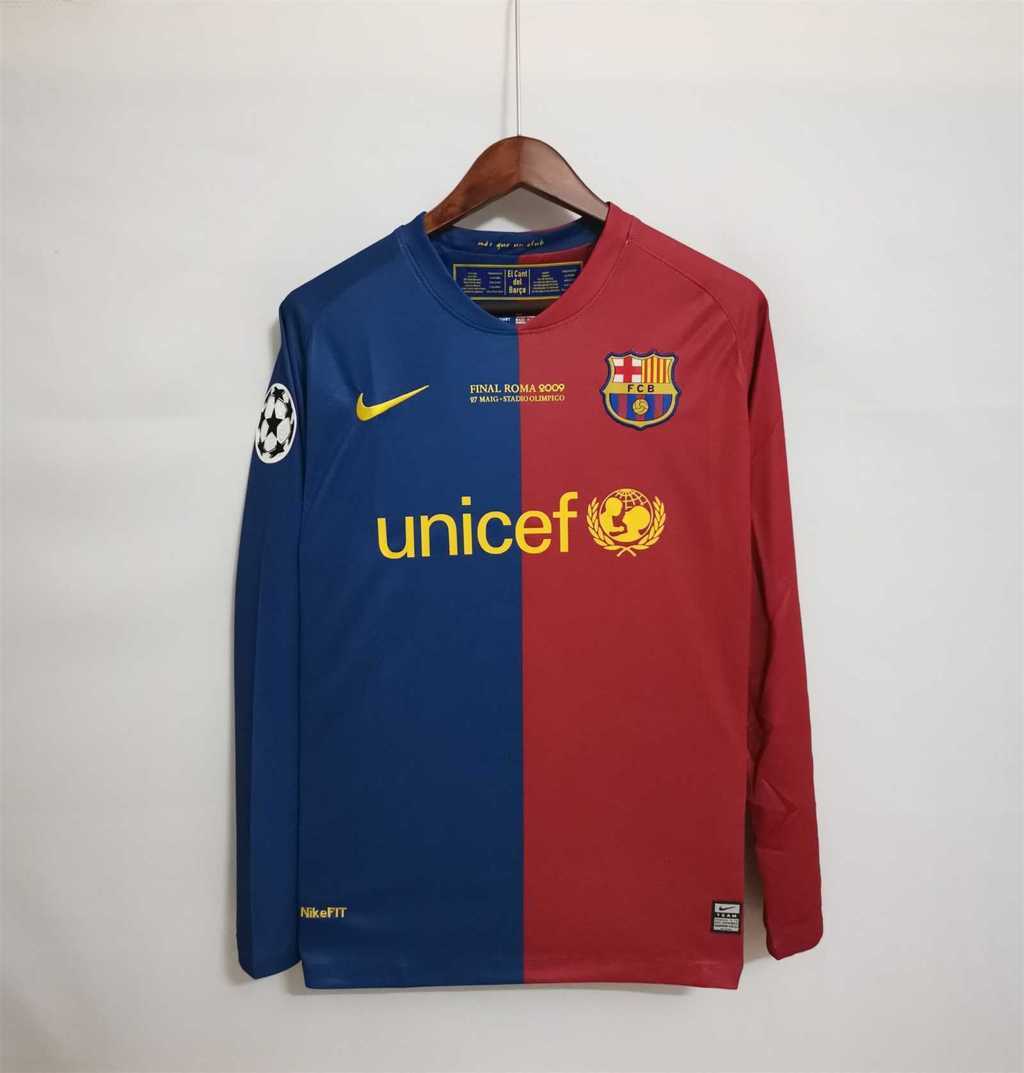 Barcelona Home 2008/2009 Long Sleeve Champions League Final Edition